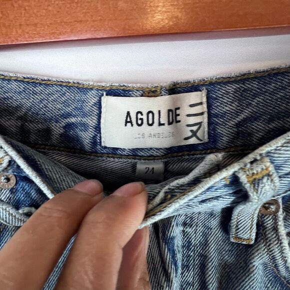 AGOLDE 90s Jeans in Fall Out Distressed High Rise Loose Fit A069E-1141 Size 24 - Picture 9 of 9